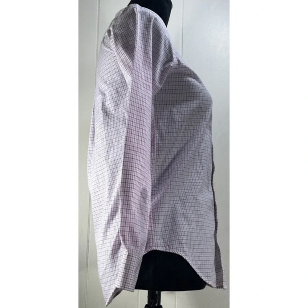 Ralph Lauren Youth Button Down Shirt Blue Pink‎ Check Long Sleeve Cotton Size 14